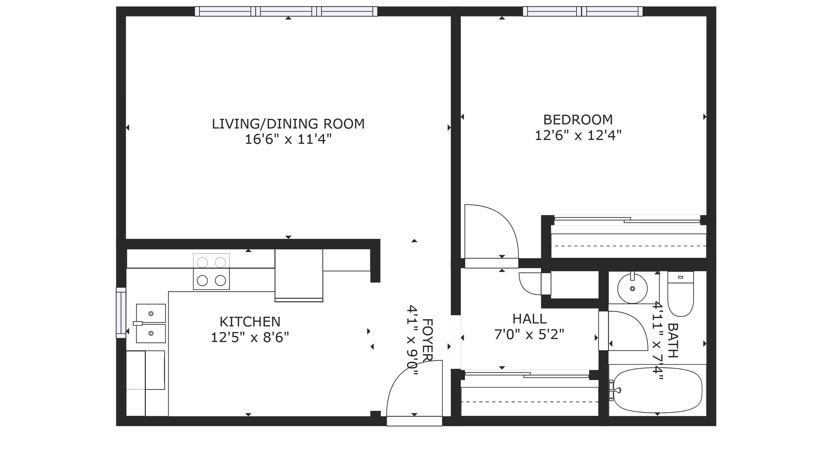 1 Bedroom Floorplan