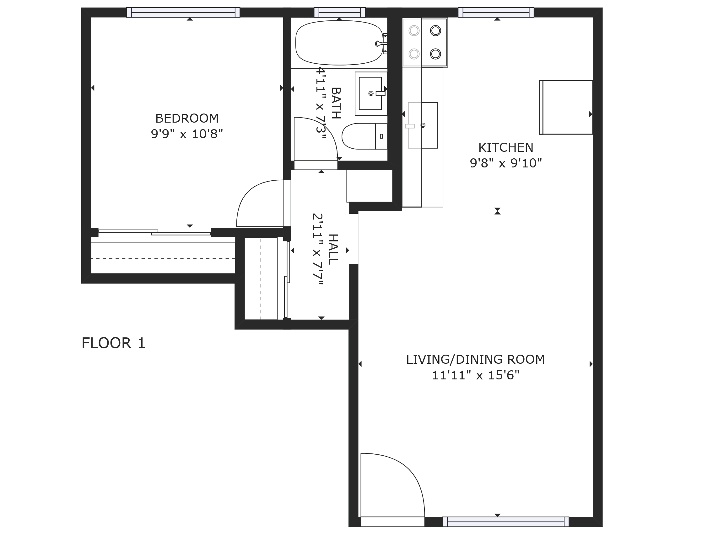 1 Bedroom Floorplan